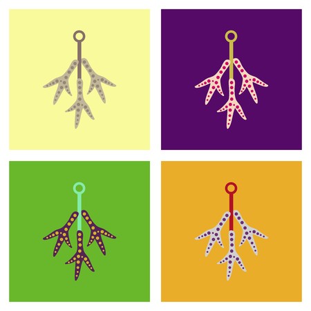 450x450 Assembly Flat Icons Halloween Chicken Feet Royalty Free Vector