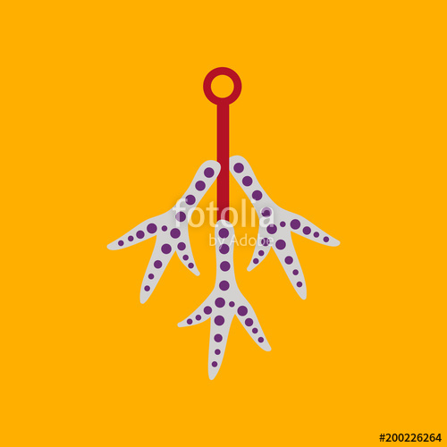500x500 Flat Icon On Background Halloween Chicken Feet Stock Image
