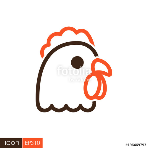 500x500 Chicken Vector Icon Animal Head Vector Stock Image And Royalty