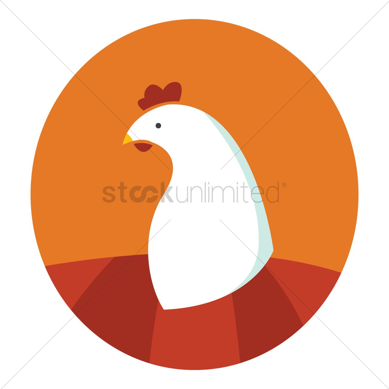 1300x1300 Free White Chicken Head Vector Image