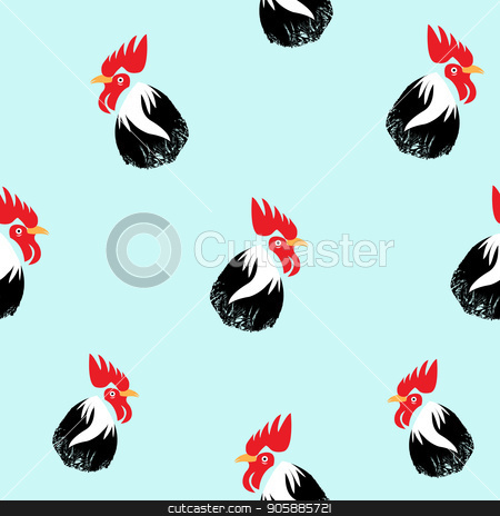 450x464 Rooster Head Seamless Seamles Chicken Head Vector Illustration