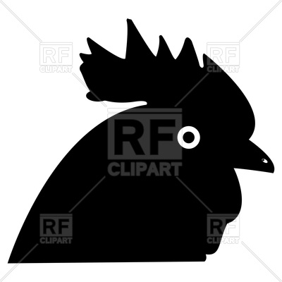 400x400 Silhouette Of Rooster Head Vector Image Of Objects