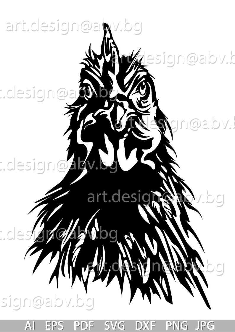 794x1123 Vector Chicken Head Pdf Dxf Png Etsy