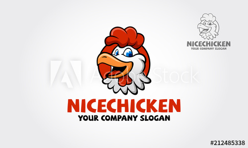 500x300 Chicken Head Logo Template Vector Logo Illustration