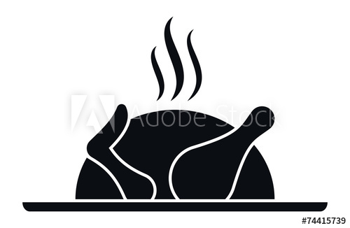 Roasted Chicken Icon, Vector Illustration 500x326 Roasted Chicken Icon, Vector Illustration