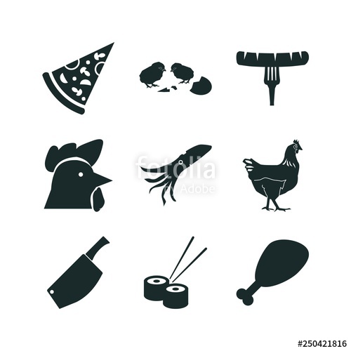 Meat Icon Set Sushi Icon Food And Chicken Icon Vector Icons 500x500 Meat Icon Set Sushi Icon Food And Chicken Icon Vector Icons