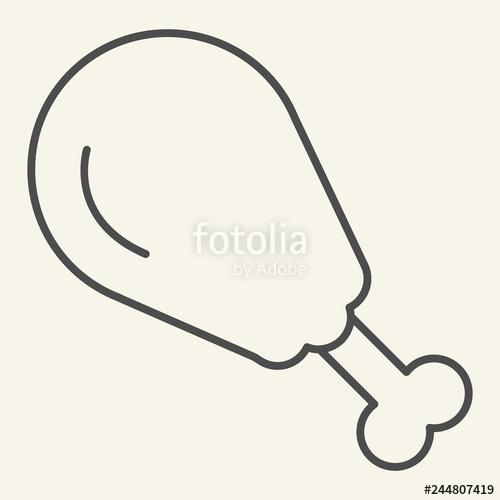 500x500 Chicken Leg Thin Line Icon Turkey Leg Vector Illustration