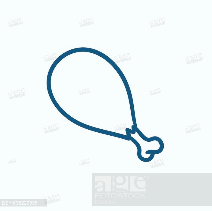 701x700 Chicken Leg Vector Sketch Icon Isolated On Background Hand Drawn