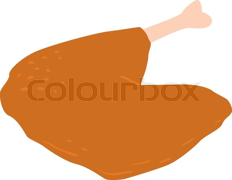 800x621 Single Roasted Chicken Leg Vector Stock Vector Colourbox