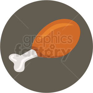 300x300 Chicken Leg Vector Flat Icon Clipart With Circle Background