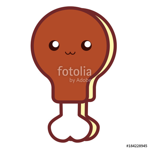 500x500 Kawaii Chicken Leg Vector Illustration Stock Image And Royalty