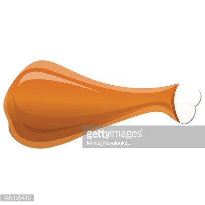 414x414 Chicken Leg, Vector Illustration Premium Clipart