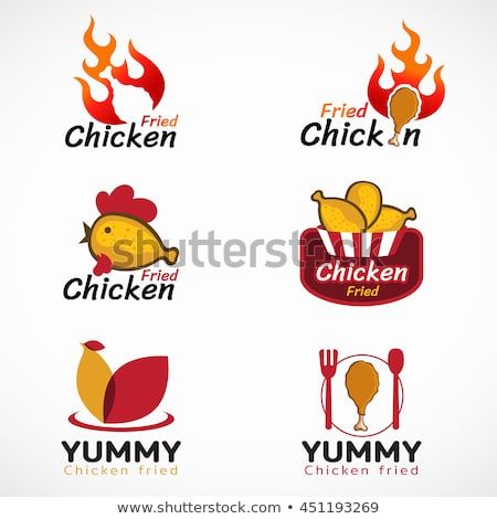 450x470 Chicken Fried And Fire Logo Vector Set Design Cinema