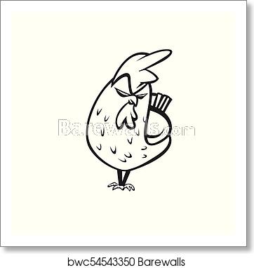 362x382 Angry Chicken Logo Vector Illustration, Art Print Barewalls