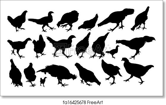 Free Art Print Of Chicken Silhouette Vector Set Freeart 560x355 Free Art Print Of Chicken Silhouette Vector Set Freeart