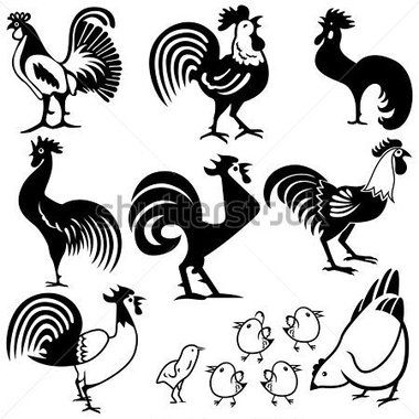 380x380 Rooster Vector Clip Art Illustration