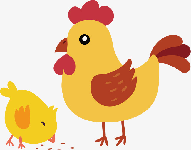 Cute Hen And Little Yellow Chicken, Chic 650x512 Cute Hen And Little Yellow Chicken, Chic