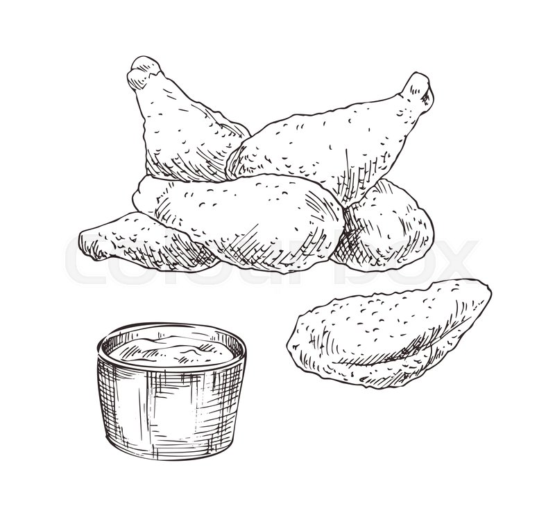 800x746 Hand Drawn Chicken Wings Vector Stock Vector Colourbox