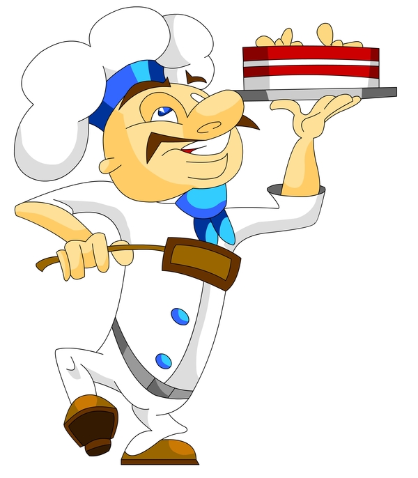 600x686 Funny Chief With Cake Vector Material Free Download