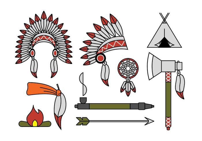 700x490 Indian Chief Mascot And Headdress Vectors