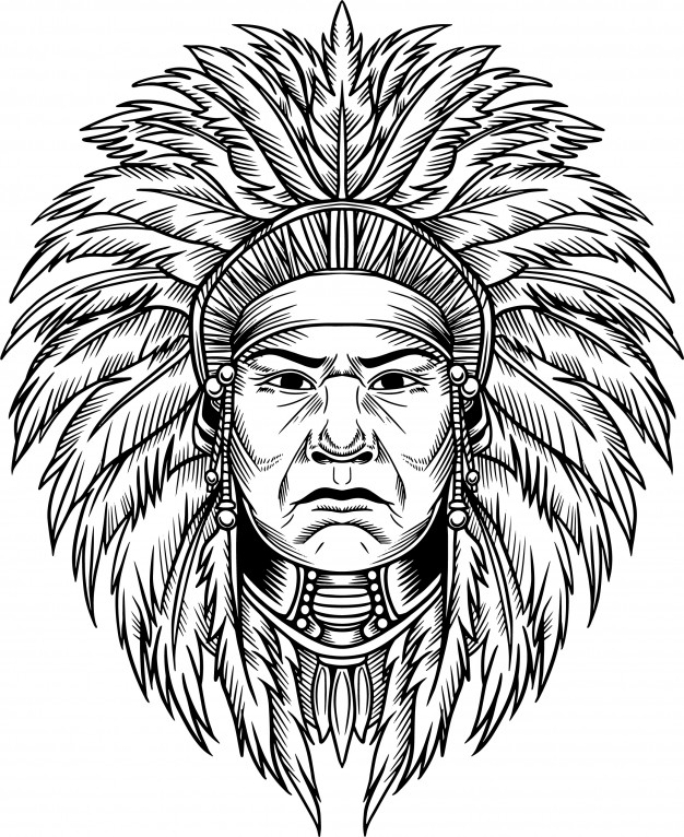 626x766 Indian Chief Vector Illustration Vector Premium Download