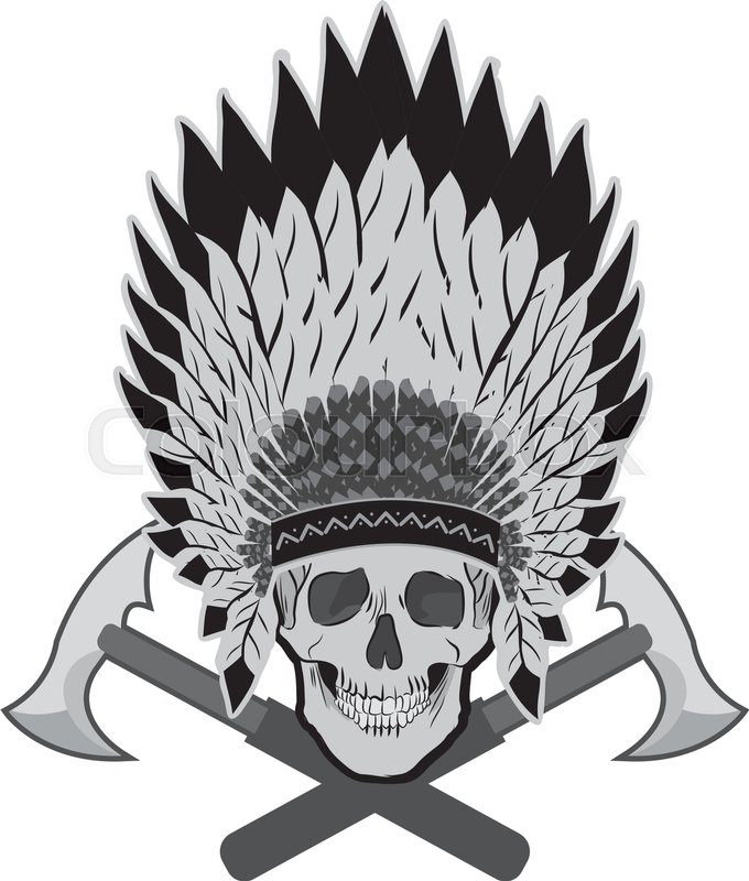 680x800 Bold Native American Skull Chief Stock Vector Colourbox
