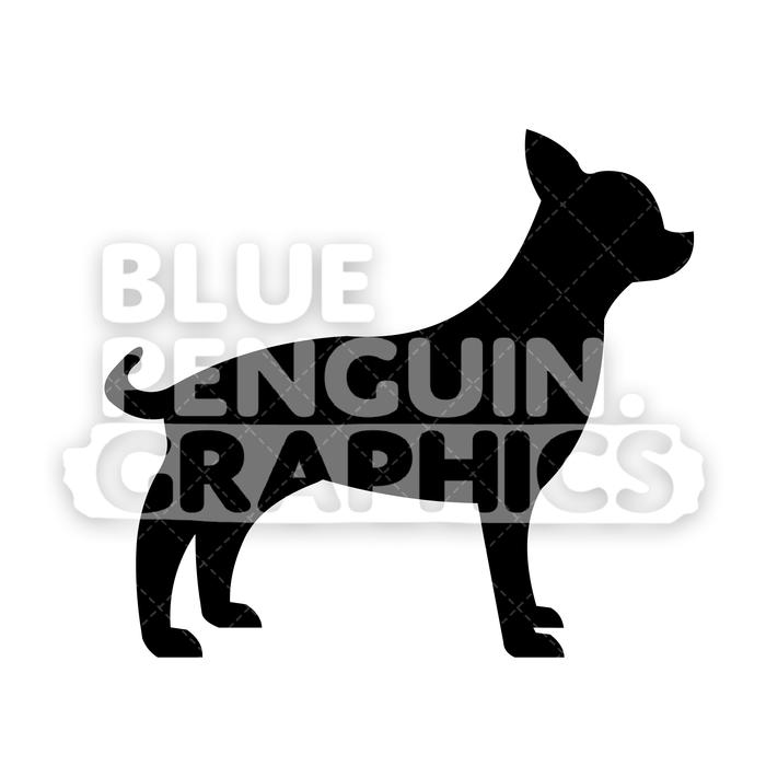 700x700 Chihuahua Silhouettes Vector Cartoon Clipart Illustration Blue