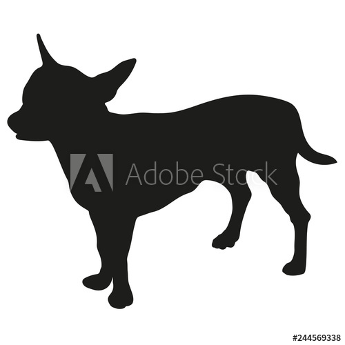 500x500 Black Silhouette Of A Dog On A White Background Chihuahua Vector