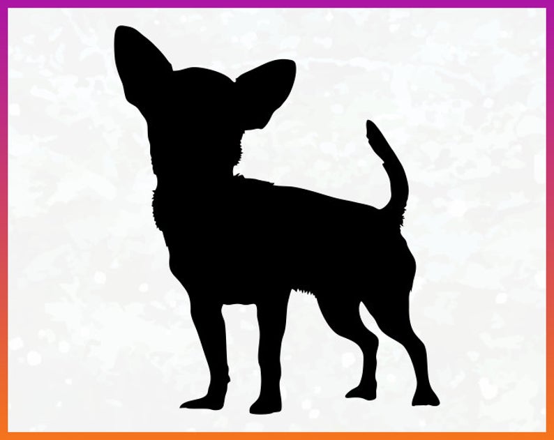 794x631 Chihuahua Chihuahua Silhouette Vector Iron On Etsy