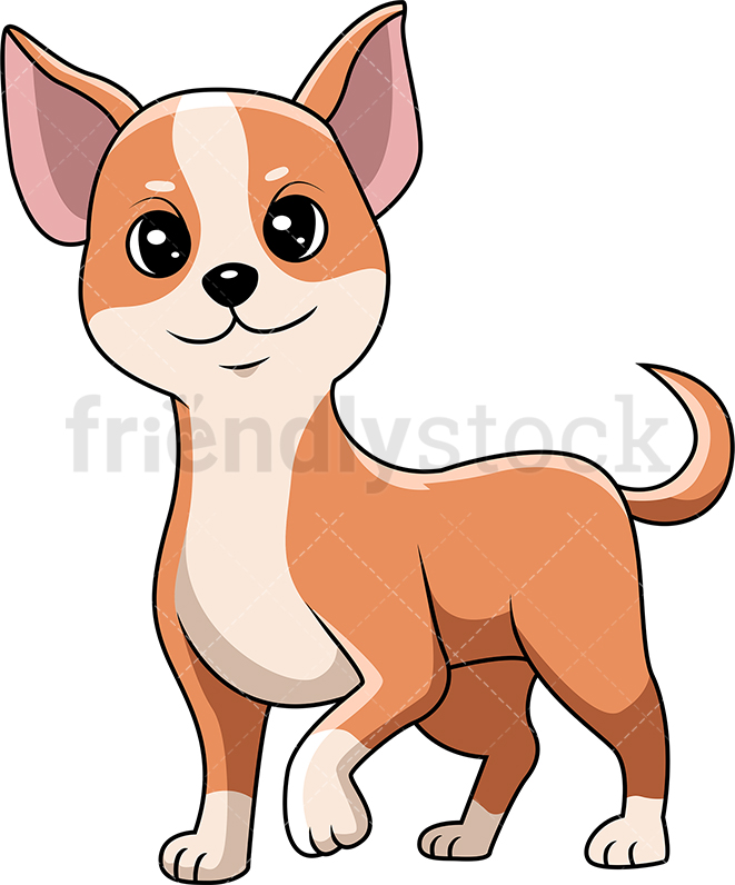 661x796 Cute Chihuahua Standing With One Paw Up Cartoon Clipart Vector
