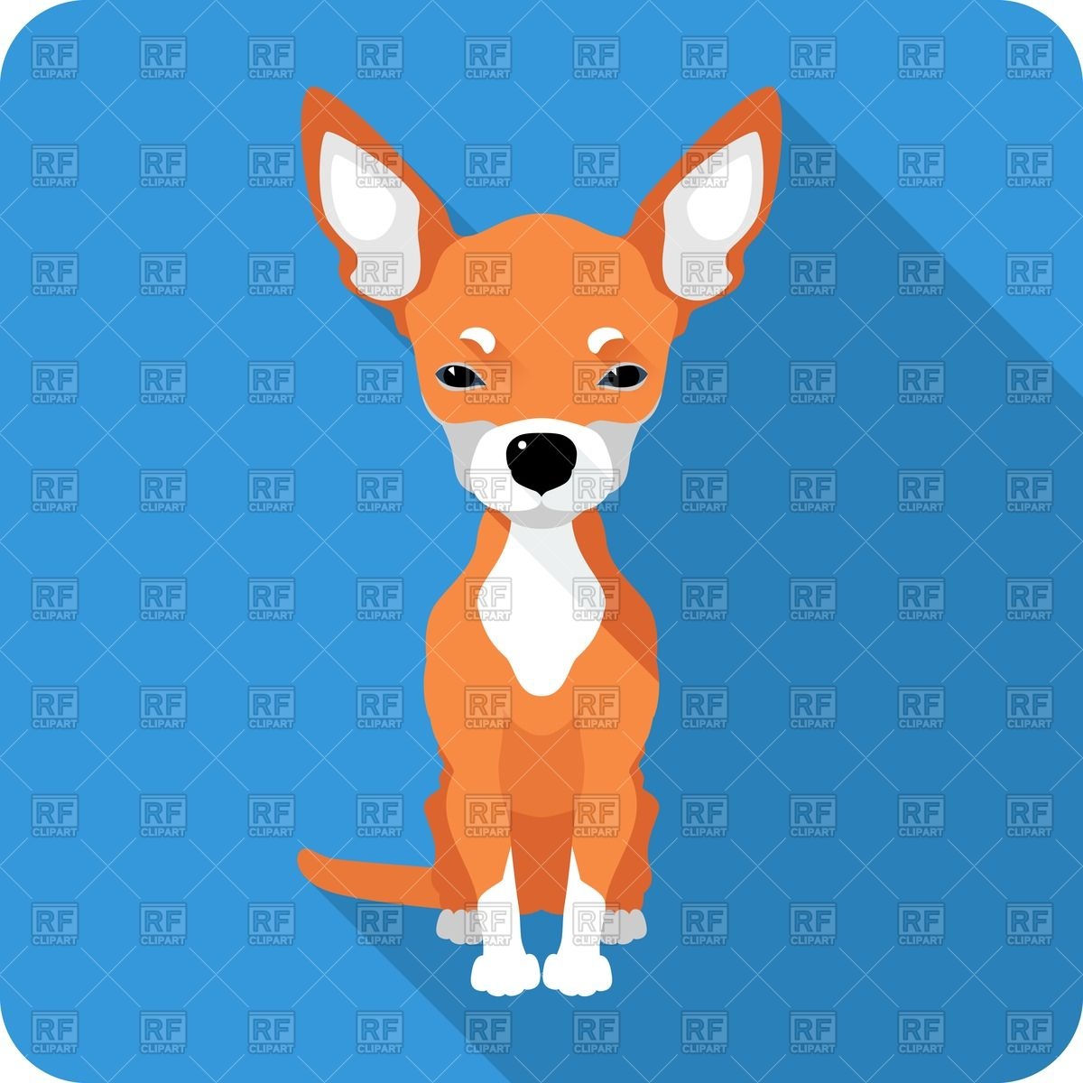1200x1200 Flat Icon With Chihuahua Vector Image Of Plants And Animals
