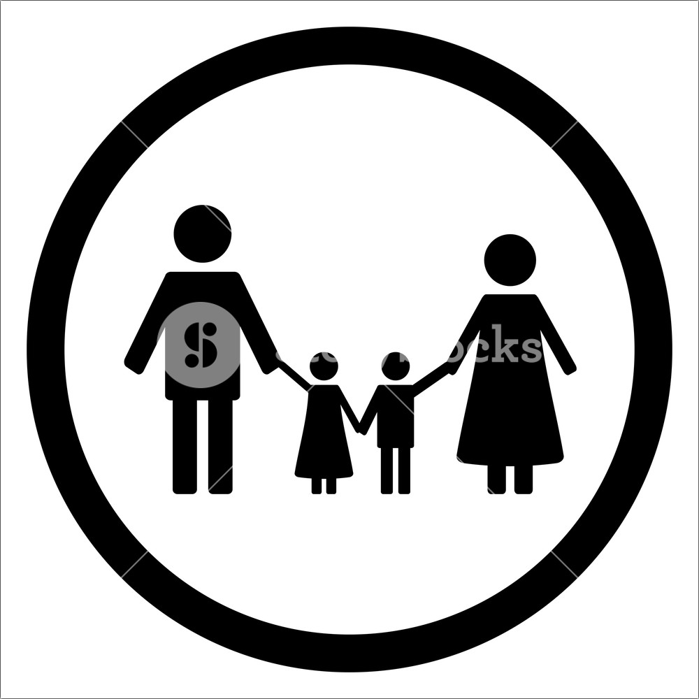 1000x1000 Happy Family Black Silhouette Icon Children Silhouette And Family