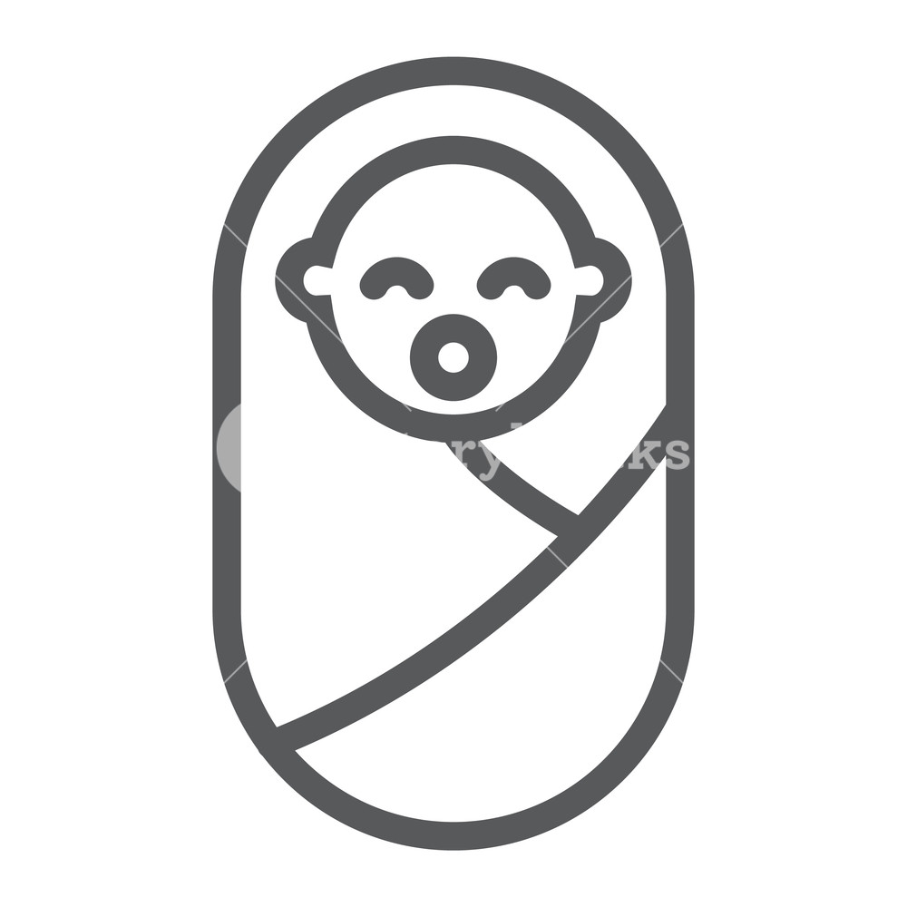 New Born Baby Line Icon, Child And Newborn, Toddler Sign, Vector 1000x1000 New Born Baby Line Icon, Child And Newborn, Toddler Sign, Vector