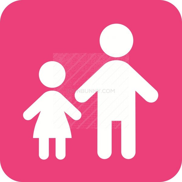 Standing With Child Flat Round Corner Icon 600x600 Standing With Child Flat Round Corner Icon