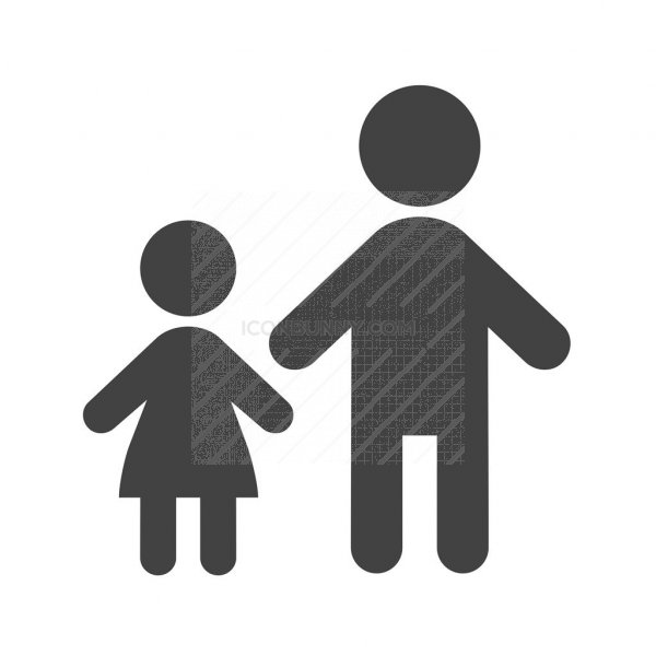 Standing With Child Glyph Icon 600x600 Standing With Child Glyph Icon