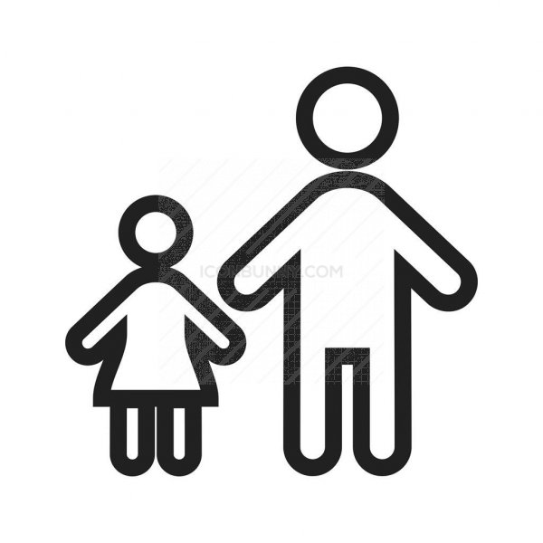 Standing With Child Line Icon 600x600 Standing With Child Line Icon