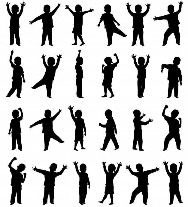 626x690 Children Silhouettes Vector Premium Download
