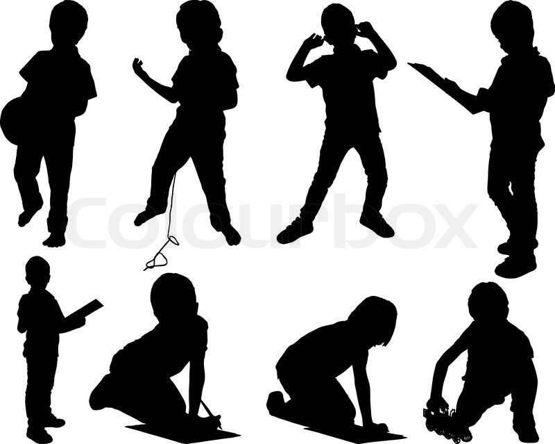 800x639 Leisure Child Set Silhouettes Stock Vector Colourbox