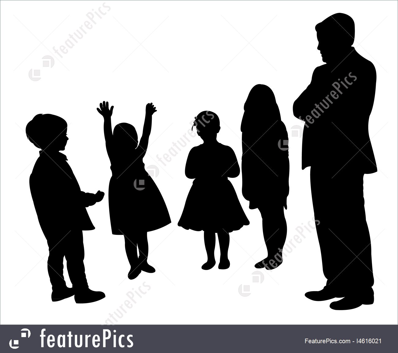1300x1153 Man And Children,silhouette Vector