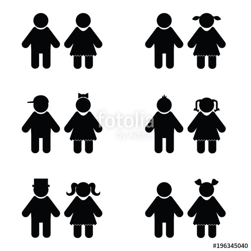 500x500 Children Silhouette Set Illustration Stock Image And Royalty Free