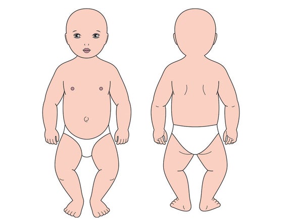 570x443 Baby Figure Vector Sketch Fashion Croquis Child Silhouette Etsy