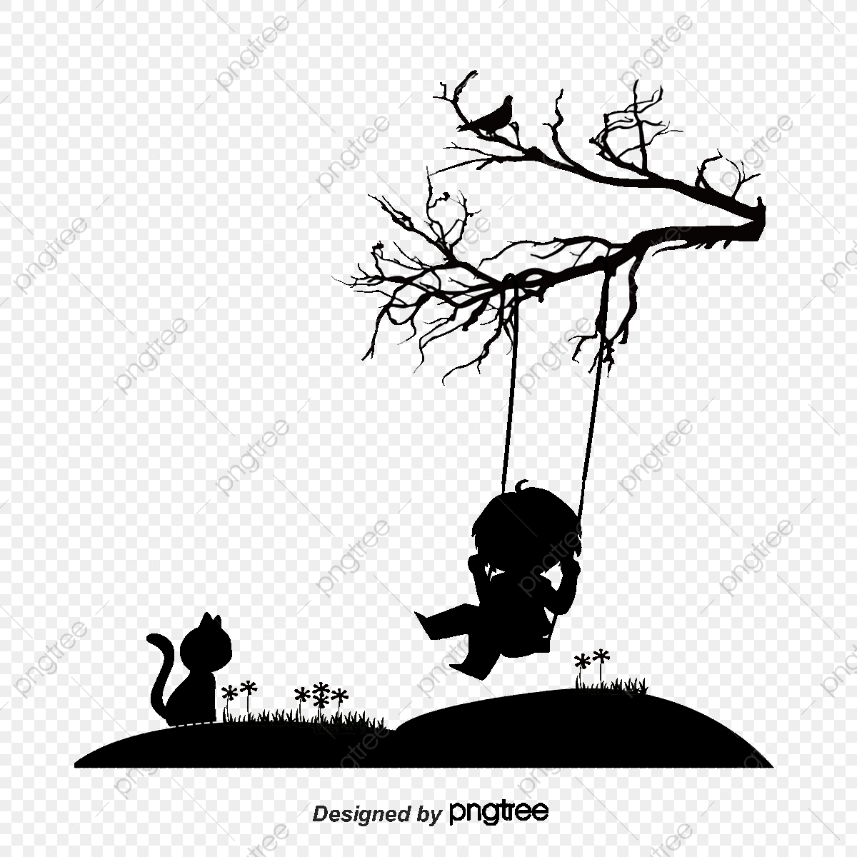 1200x1200 Child Silhouette, Silhouette Vector, Black And White, Sketch Png