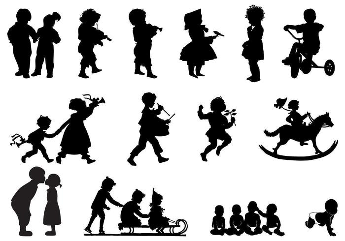700x490 Children's Silhouettes Vector Pack