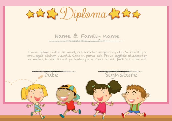 Diploma With Children Background Vector 693x490 Diploma With Children Background Vector