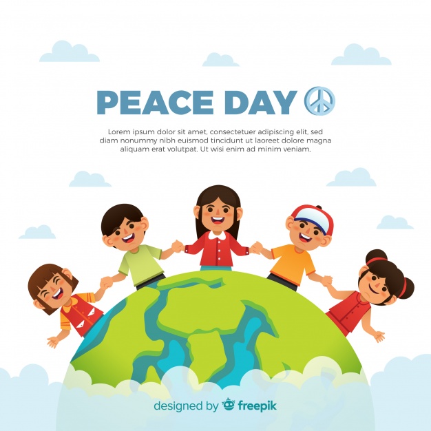 Hand Drawn Peace Day Composition With Children Holding Hands 626x626 Hand Drawn Peace Day Composition With Children Holding Hands