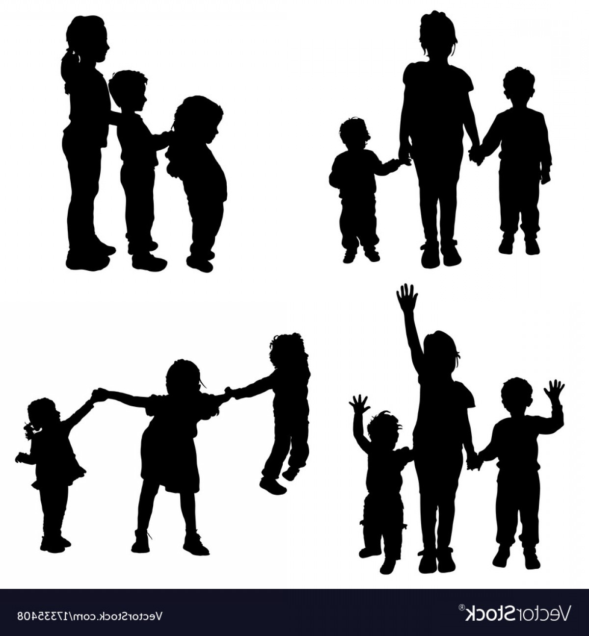 Children Holding Hands Silhouette Vector Wallkeeper 1200x1296 Children Holding Hands Silhouette Vector Wallkeeper