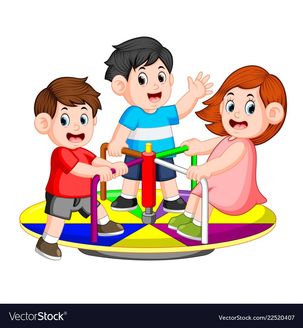 Children Play Carousel With Pleasure Royalty Free Vector 1000x1080 Children Play Carousel With Pleasure Royalty Free Vector