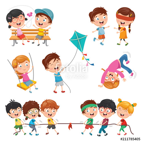 Vector Illustration Of Children Playing Stock Image And Royalty 500x500 Vector Illustration Of Children Playing Stock Image And Royalty