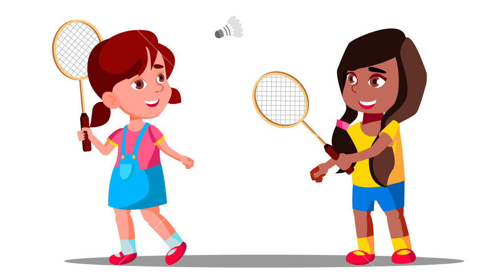 Children Playing Badminton On The Playground In Summer Vector 1000x563 Children Playing Badminton On The Playground In Summer Vector
