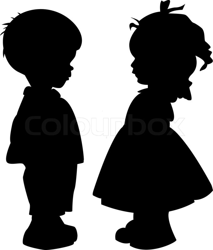 680x800 Silhouettes Of Children Stock Vector Colourbox